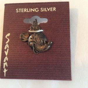 Micky Mouse sterling silver pendant Vintage bjr
